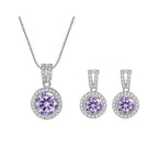 2Ct Moissanite Necklace Earrings Set Sterling Silver 925 Wedding Jewelry BandsCo Straps