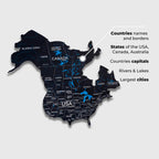 2D Wooden World Map Midnight Enjoy The Wood