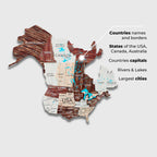 2D Wooden World Map Cappuccino Enjoy The Wood