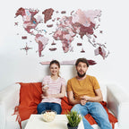 2D Wooden World Map Cappuccino Enjoy The Wood