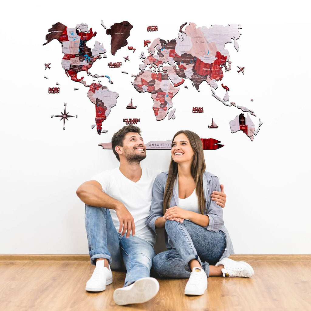2D Wooden World Map Urban Enjoy The Wood