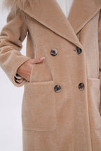 Genuine Lama Fur Virgin Wool Coat - SJB-DIAMOND ELITES