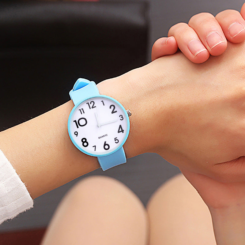Small Dial Casual Fashion Watch Thin Strap Female Student Silicone Strap Temperament Ladies Watch Fresh Children Clock Casual Quartz Wristwatch With Bezel Case Silicone Band Watch For Women Girls Stevvex