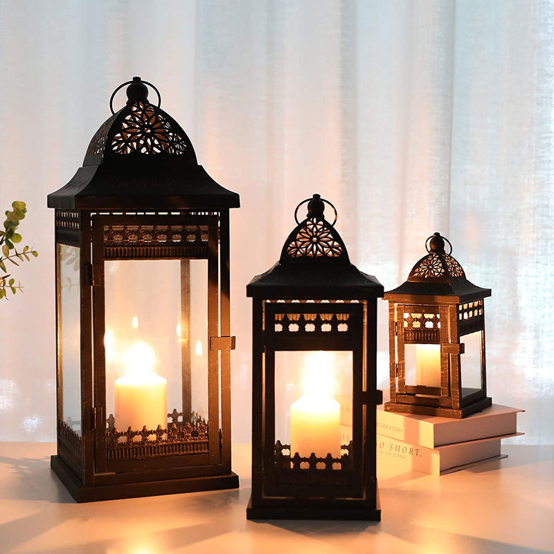 9.5"&14.5"&20" High Decorative Candle Lanterns ( Set of 3） Lootquake LLC