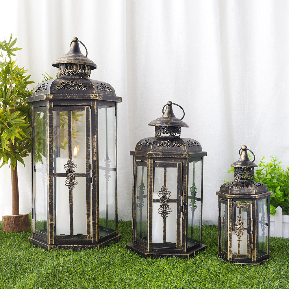 20.5''&14"&10" H Set of 3 Outdoor Candle Lanterns Lootquake LLC
