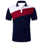 Men's Patchwork Modern Polo Shirts Brand Design Tops Business And Casual Tops Mens Binding Tunic Tops Connects Body Men's Tops Shirts
