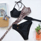 Fashion Bikini Set One Shoulder Women's Swimsuits High Waist Bright Color Swimwear Women Rings Ribbed Bikinis Women's Ribbed O-Ring String Bikini Swimsuit Comfortable Swimwear Two Pieces Bathing Suit