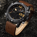 Men's Multifunction Digital Analog Waterproof Watch With Alarm And Automatic Time Zones Unique Design Excellent Gift - SJB-DIAMOND ELITES