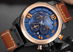 Men's Sport Waterproof Watch With Chronometers Large Numbers And Fluorescent Hands Perfect Gift For Your Man Stevvex