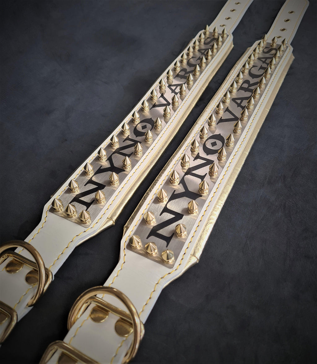 The "Metal" collar White & Gold- personalized! - SJB-DIAMOND ELITES