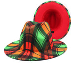 Beautiful Two Tone Luxury Fedora Hat Men's and Women's Hat Unique Retro Design Men's Fedoras Hat Colorful Fedoras Jazz Cap Elegant Soft Hat Wide Brim Party Hats 56-58CM Stevvex