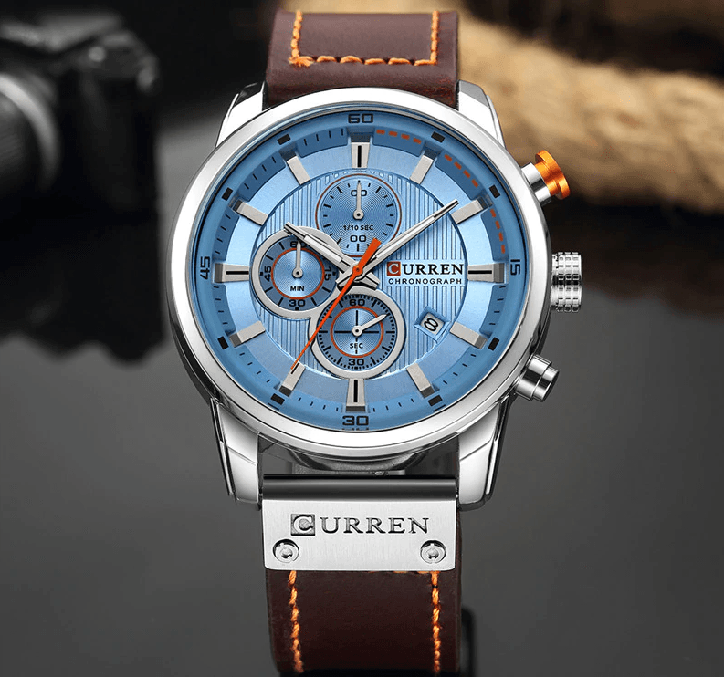 Men's Waterproof Elegant Sport Watch With Chronometers Day View, Leather  Belts And Hardlex Scratch Resistant Glass Perfect Gift For Him Stevvex