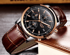 Men's  Waterproof Watch With Chronometers Date Display And Fluorescent Pointers Excellent Look Perfect Gift Stevvex