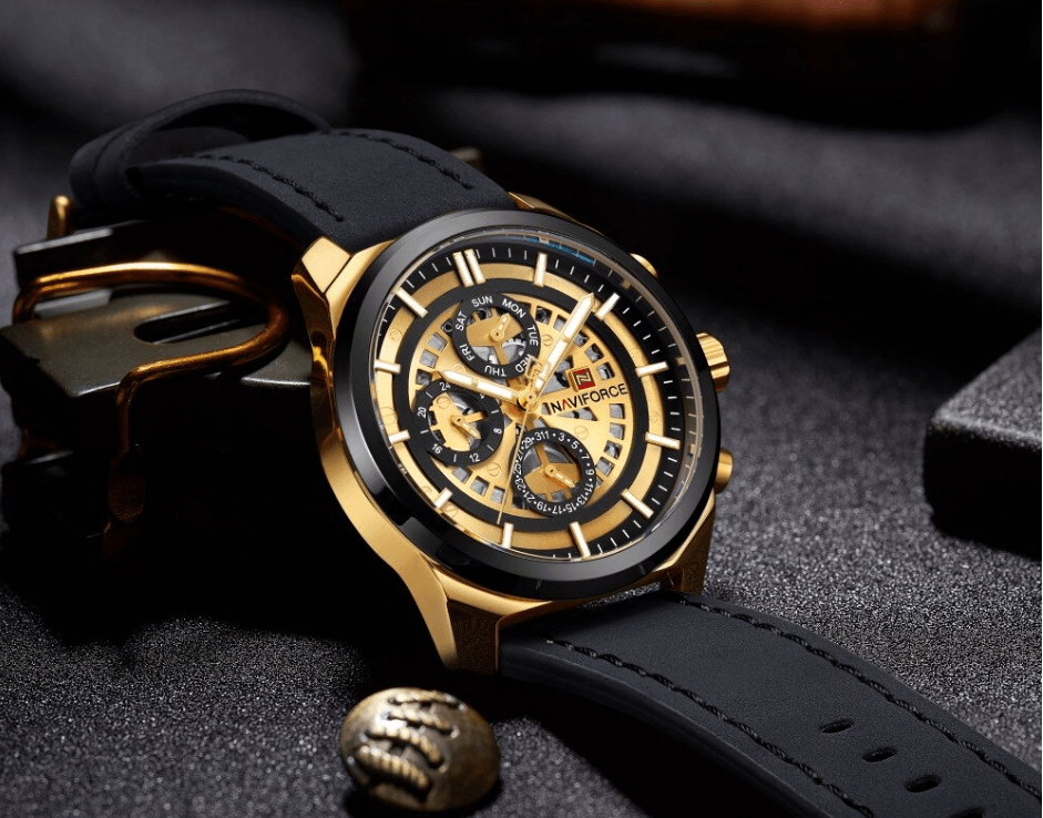 Sports Men's Leather Waterproof Date Display Casual Analog Luxury Watches Unique Design Perfect Gift - SJB-DIAMOND ELITES