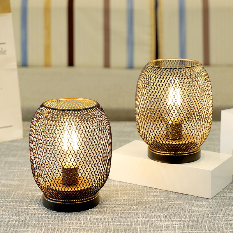 Set of 2 Tall Battery Powered Outdoor Table Lamp 6.7" Lootquake LLC