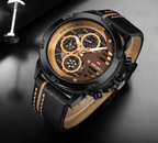 Men's  Sports Waterproof Watch With Chronometers And Leather Belt Multifunction Wristwatch Unique Design Perfect Gift - SJB-DIAMOND ELITES