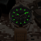 Men's Waterproof Watch With Chronometers Date Display Gold Detail Excellent Background Perfect Gift Stevvex
