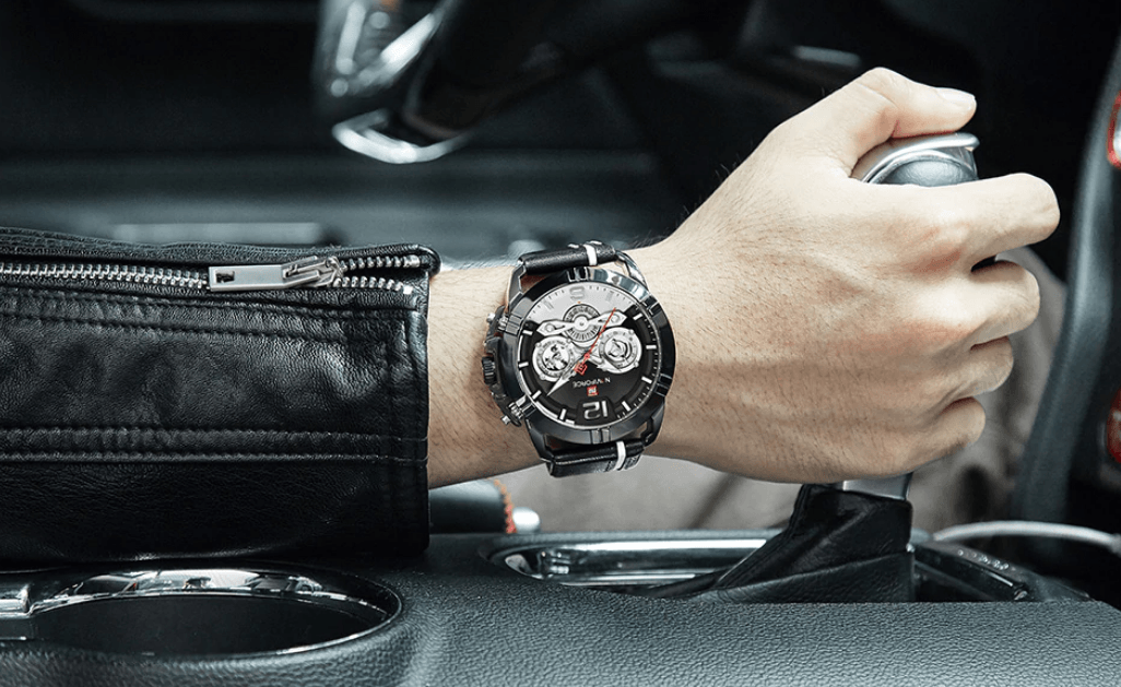 Waterproof  Quartz  Man Leather Sport Wrist Watch  Luxury Unique Design Perfect Gift - SJB-DIAMOND ELITES
