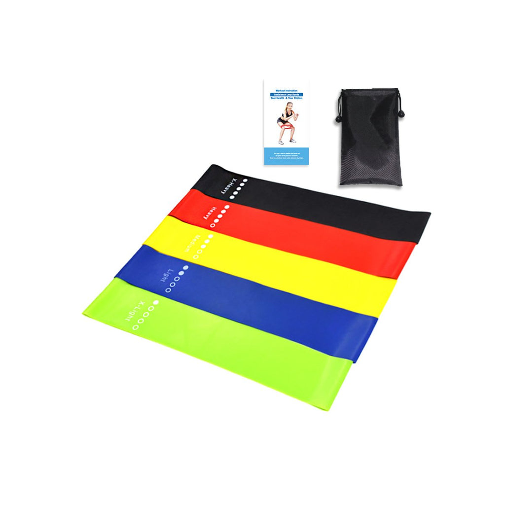 Flex And Stretch Set Of 5 Exercise Latex Bands - SJB-DIAMOND ELITES