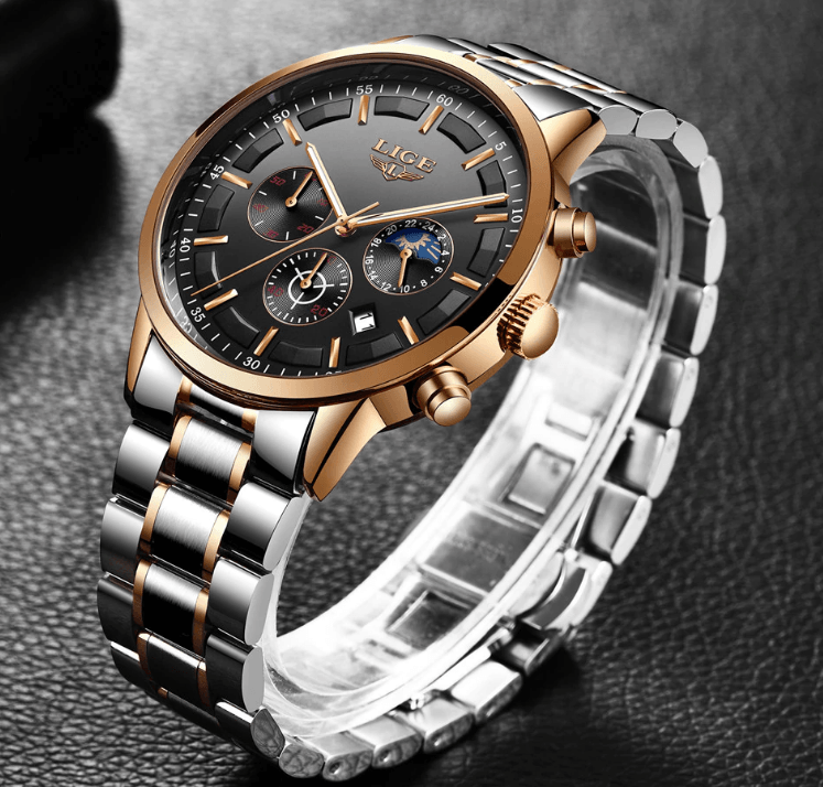 Men's Waterproof  Watch With Chronometers And Date Display Unique Design Perfect Gift Stevvex