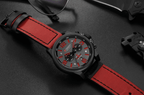Retro  Waterproof Watch With Chronometers Steel Case And Leather Belts Unique Design Excellent Look Perfect Gift For Your Man Stevvex
