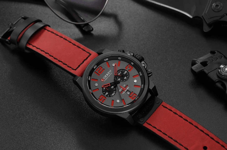 Retro  Waterproof Watch With Chronometers Steel Case And Leather Belts Unique Design Excellent Look Perfect Gift For Your Man Stevvex