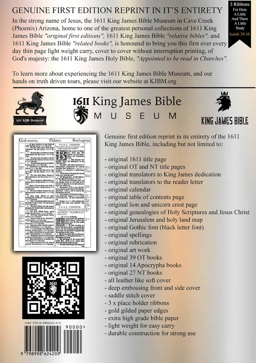 1611 King James Bible - Brown KingdomWear