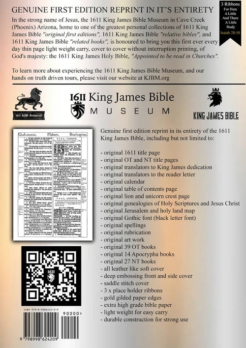 1611 King James Bible - Brown KingdomWear