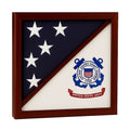 2 Flags Display Case - USCG Flag and American Flag The Military Gift Store