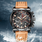 Men's Waterproof Modern Watch With Leather Belts, Stainless Steel Case Excellent Look Perfect Gift Stevvex