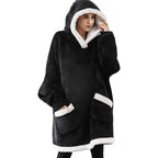 Modern Oversized Hoodie Blanket With Sleeves Sweatshirt Woman Fleece Hoody Women Pocket Female Hooded Oversized Hoodie Blanket Fleece Warm Cozy Blanket for Women One Size Fits All Men Women Stevvex