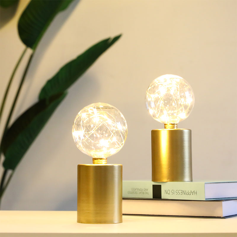 8" Tall Gold Battery Powered Table Lamp（Set of 2 ） Lootquake LLC
