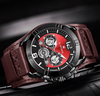Men's Leather Waterproof Watch With Chronometers And Fluorescent Hands Excellent Design Perfect Gift - SJB-DIAMOND ELITES