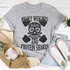 Heavy Weights And Protein Shakes Tee Peachy Sunday