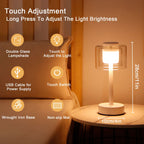 JHY DESIGN Industrial Rechargeable Table Lamp (White, Type-C)