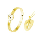 Stainless Steel Love Heart Lock Bangle Bracelet Pi-Mart