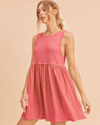 Round Neck Mini Tank Dress For Women–Versatile Everyday Essential, Comfortable & Stylish Casual Dress, Perfect for Layering or Standalone Look
