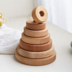 Children's Puzzle Wooden Folding Music Set Column, Rainbow Tower Ring, Large Early Childhood Education Toy Wood Pi-Mart