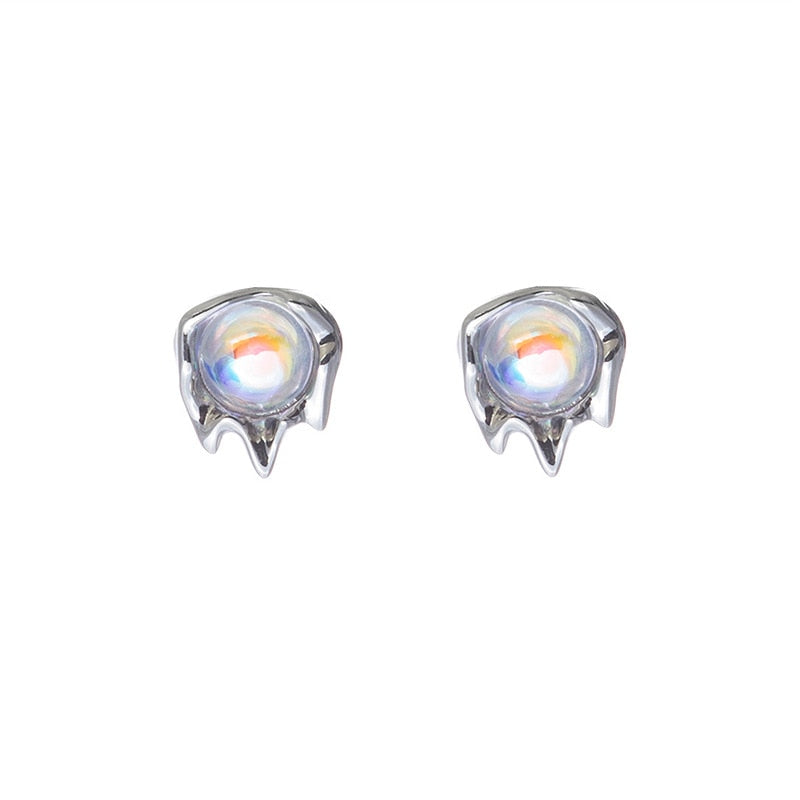Moonstone Lava Stud Earrings Pi-Mart