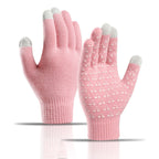 Winter Knitted Gloves For Men And Women Warm Cycling Anti-Cold Anti-Slip Triangular Offset Warm Gloves Pi-Mart