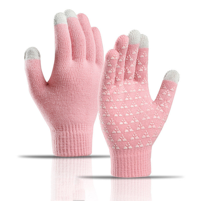 Winter Knitted Gloves For Men And Women Warm Cycling Anti-Cold Anti-Slip Triangular Offset Warm Gloves Pi-Mart