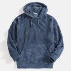 Corduroy Long Sleeve Solid Drop Shoulder Hoodie