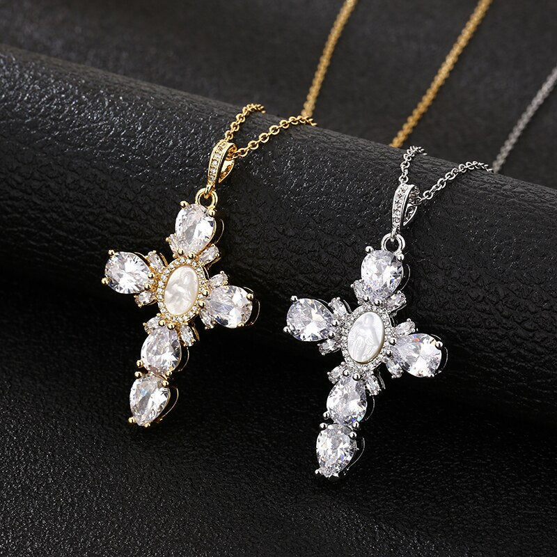 Cross Crystal Necklace - SJB-DIAMOND ELITES