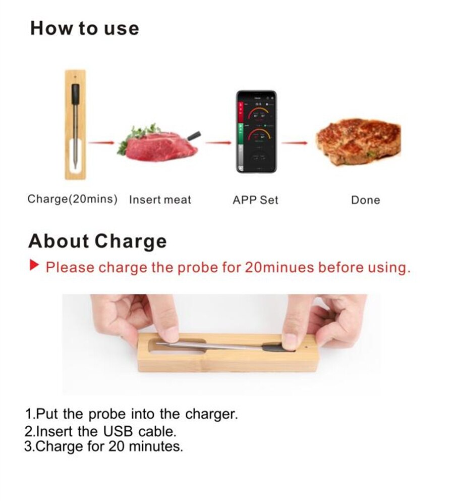 Wireless Kitchen Food Thermometer Pi-Mart