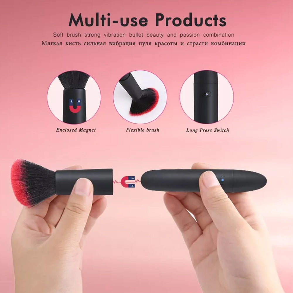 USB Silicone Makeup Brush Plus Bullet Vibrator Pi-Mart