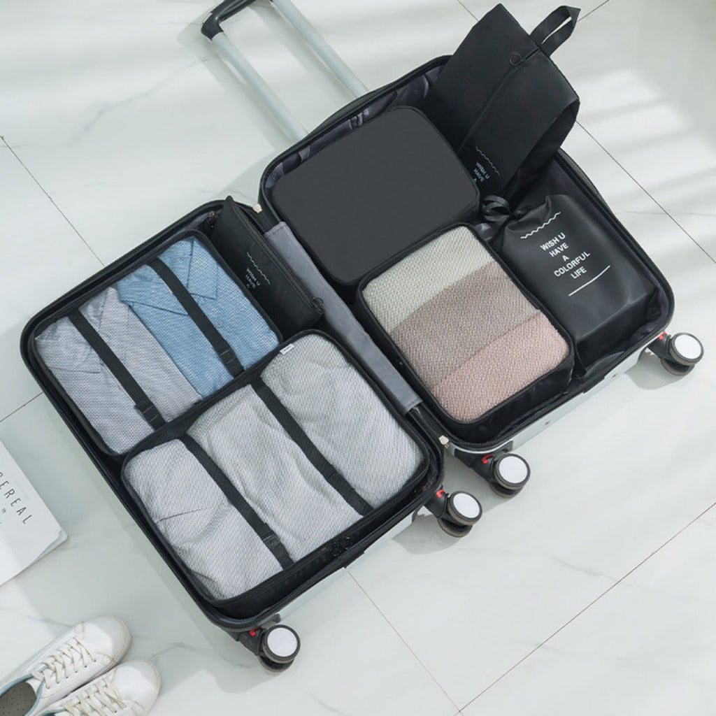 7Pcs a set of large-capacity travel bags, tote wet and dry separation fitness bags, suitcase seven-piece storage set, travel bag organizer - SJB-DIAMOND ELITES