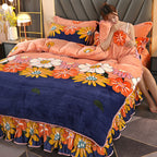 Printed Gold Mink Four-piece Bedding  Duvet Cover Pi-Mart