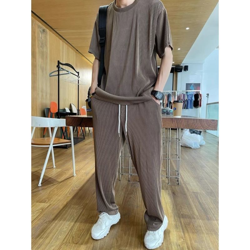 Drapey Short Sleeve Trousers Casual Two Piece Suit Lootquake LLC
