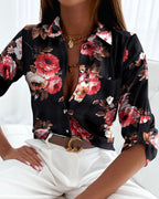 Fashion Long Sleeve Printed Shirt Pi-Mart