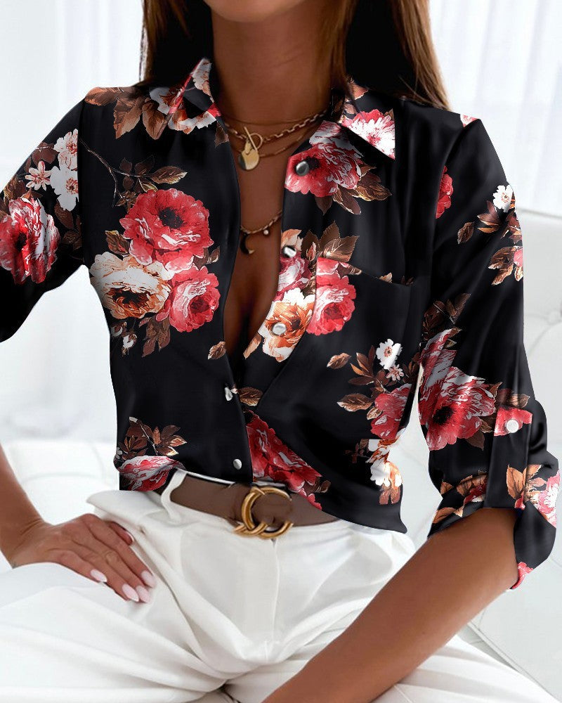 Fashion Long Sleeve Printed Shirt Pi-Mart